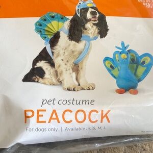 Large Halloween dog peacock costume Velcro